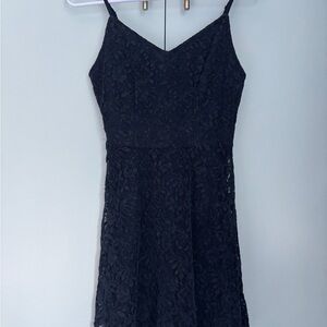 Elegant Navy Lace Dress